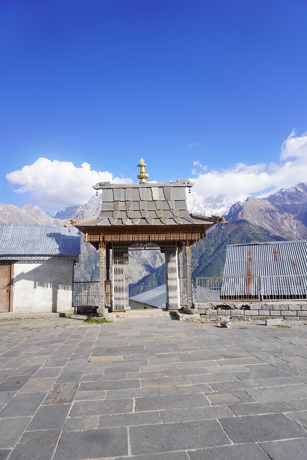 Sangla Valley in Kinnaur — apple orchards and steep mountain gorge along the Baspa River