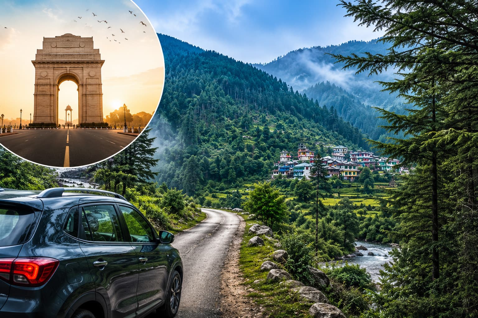 Road from Delhi to Jibhi, Tirthan Valley