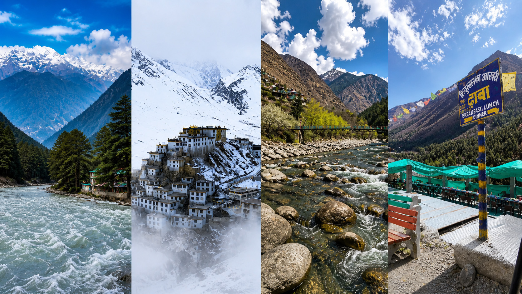 Himachal Pradesh mountain landscape — Kasol, Manali, Spiti, Kinnaur